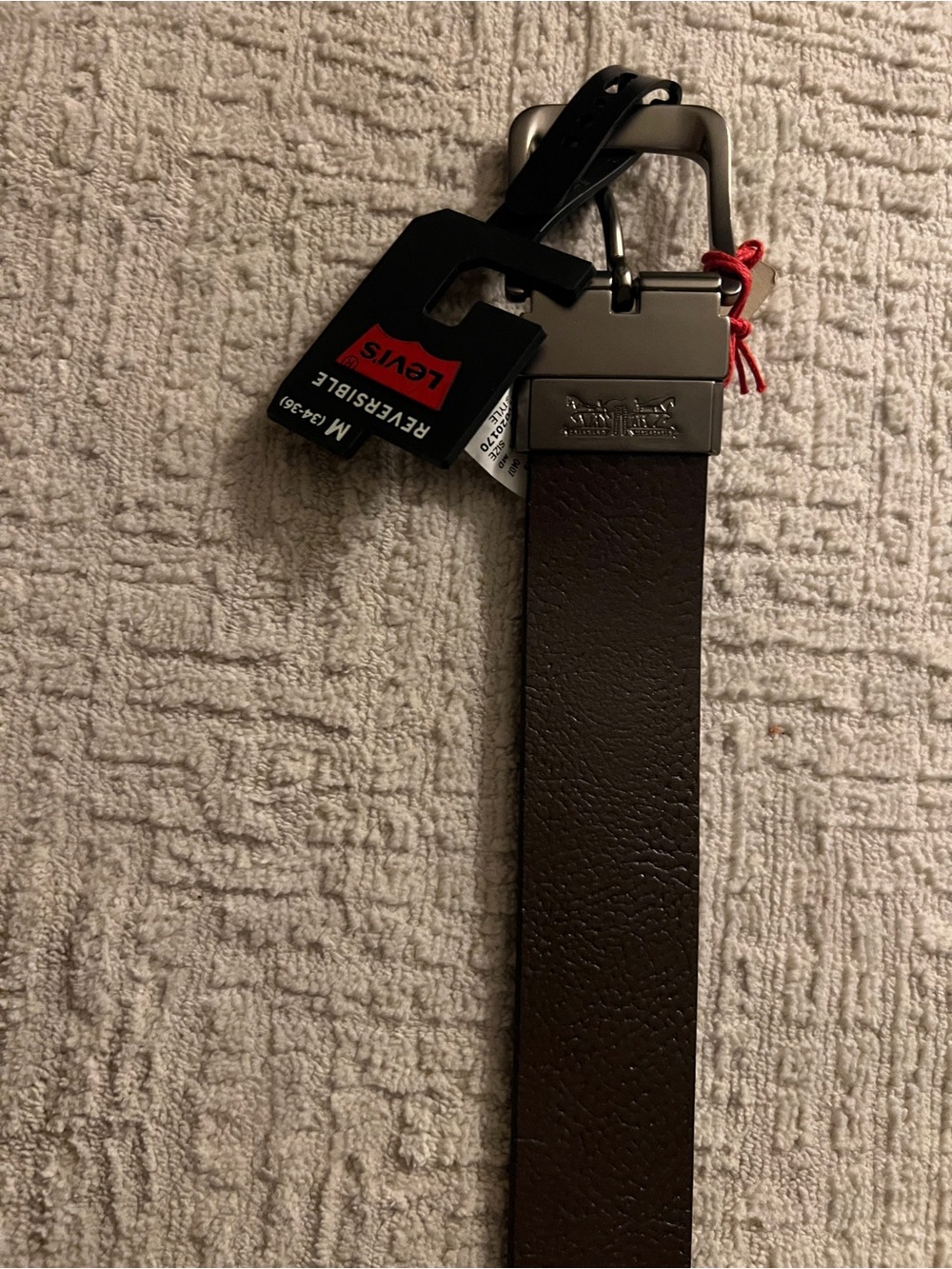 Levi's Dark Brown Men's Leather Belt with Silver Buckle